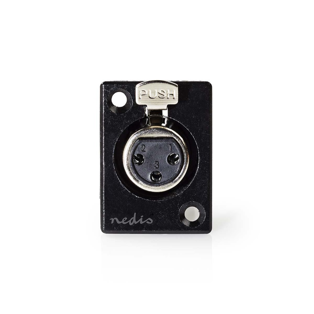 Nedis COTP15911BK XLR-Connector vrouwelijk Vernikkeld Chassis 5mm Maximale diameter Metaal Zwart 