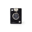Nedis COTP15911BK XLR-Connector vrouwelijk Vernikkeld Chassis 5mm Maximale diameter Metaal Zwart 