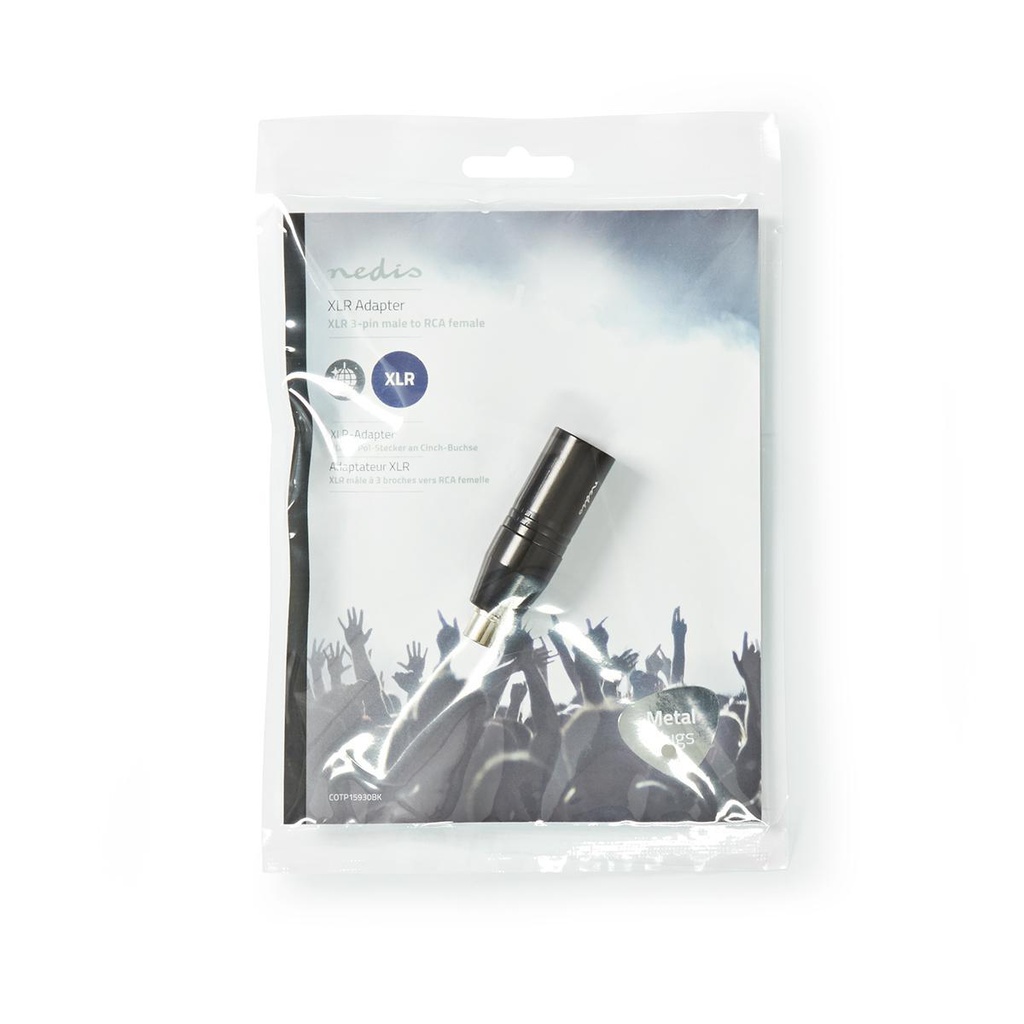 Nedis COTP15930BK XLR-Adapter XLR 3-Pins - RCA Vrouwelijk Vernikkeld Zwart