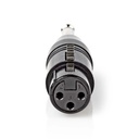 Nedis COTP15940BK XLR-Adapter XLR 3-Pins vreemd - 6,35 mm Jack Vernikkeld Zwart