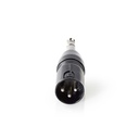 Nedis COTP15943BK XLR-Adapter XLR 3-Pins - 6,35 mm Jack Vernikkeld Zwart 