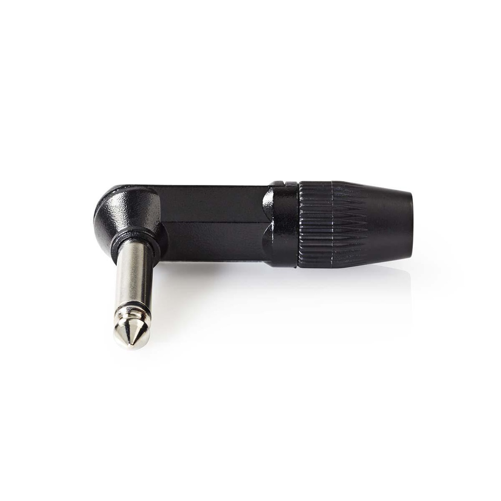 Nedis COTP23902BK 6,35 mm Jack Audioconnector Haaks Vernikkeld 8mm Maximale diameter Zwart 
