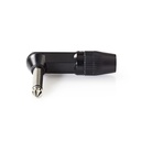 Nedis COTP23902BK 6,35 mm Jack Audioconnector Haaks Vernikkeld 8mm Maximale diameter Zwart 