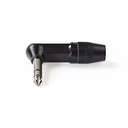 Nedis COTP23903BK 6,35 mm Audioconnector Haaks Vernikkeld 8mm Maximale diameter Zwart