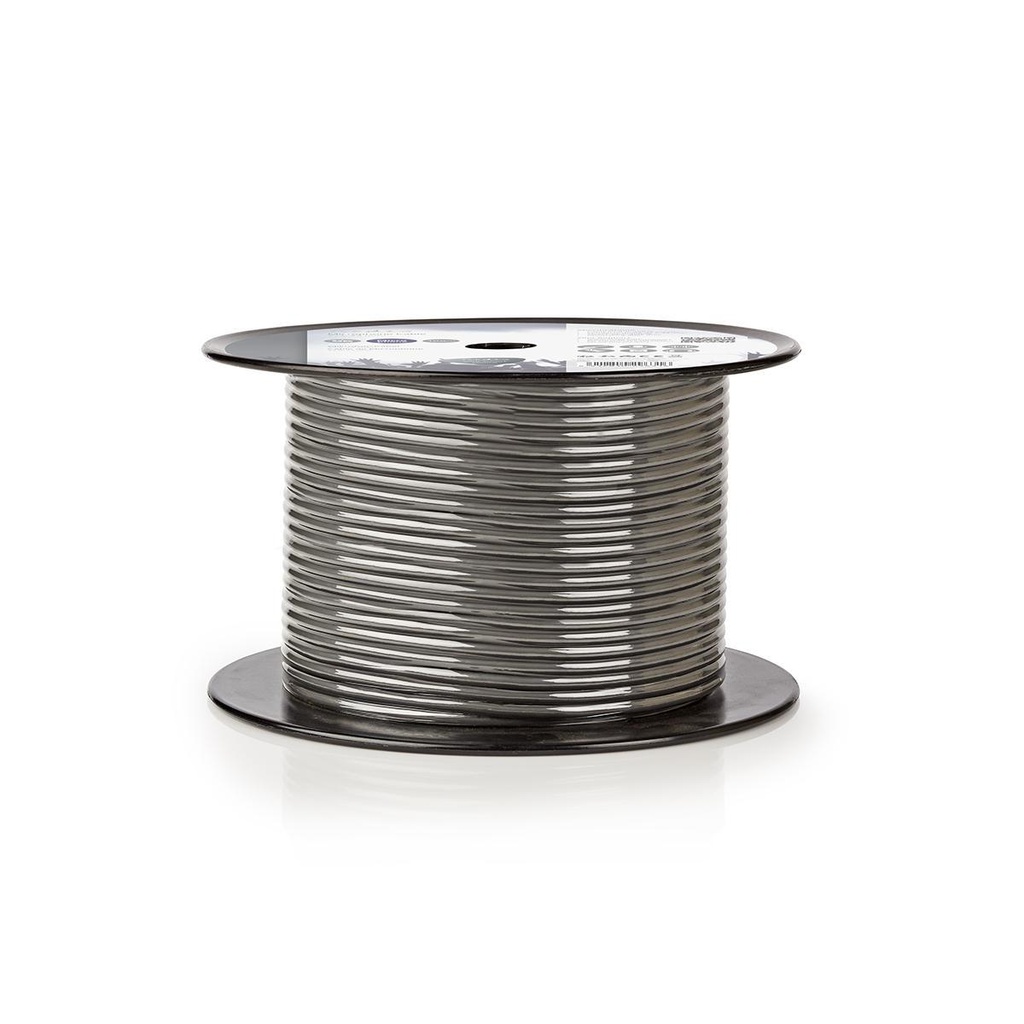 Nedis COTR15010GY100 Microfoonkabel op rol 2 x 0.23 mm² Koper 100m Grijs