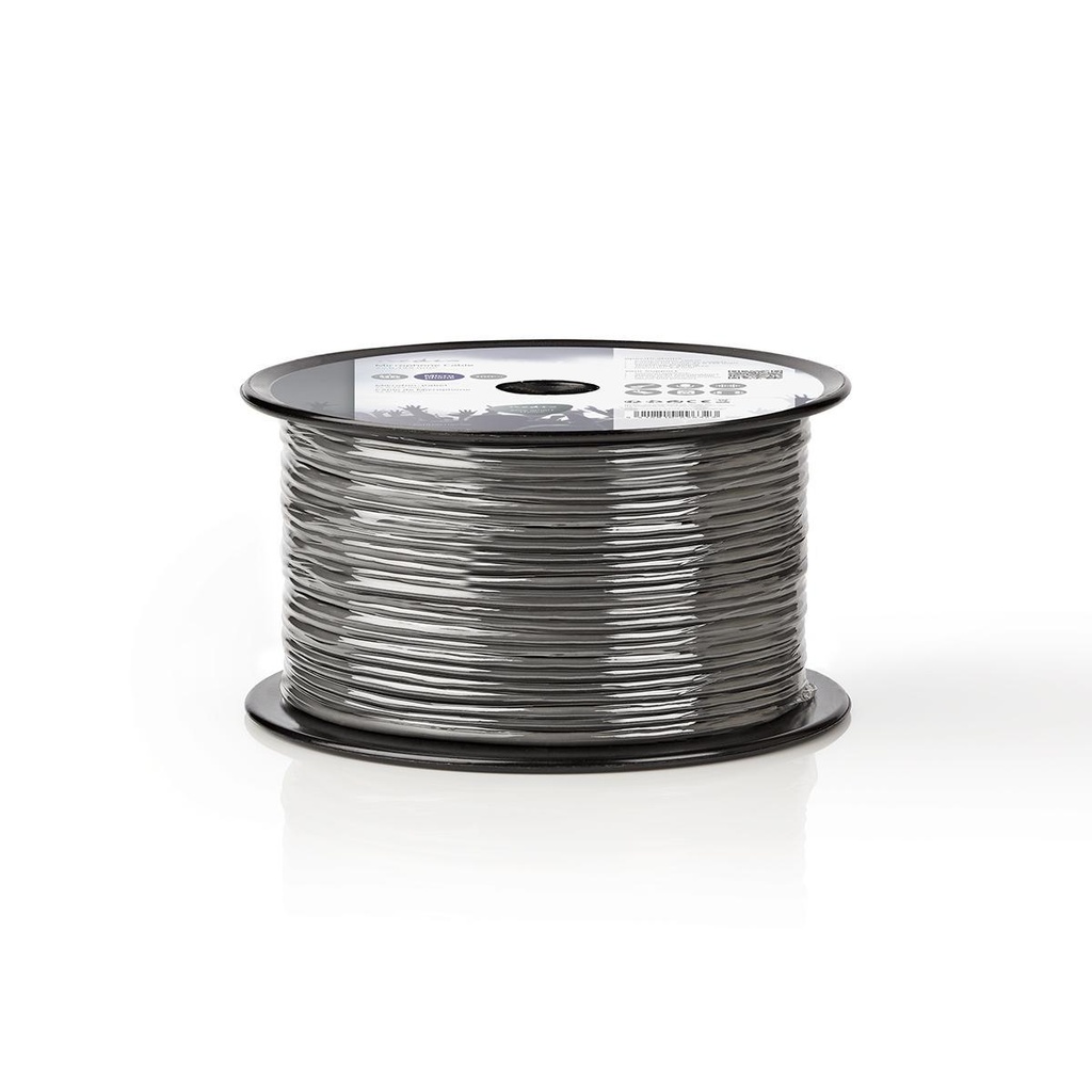 Nedis COTR15011GY100 Microfoonkabel op rol 2 x 0.12 mm² Koper 100m Grijs