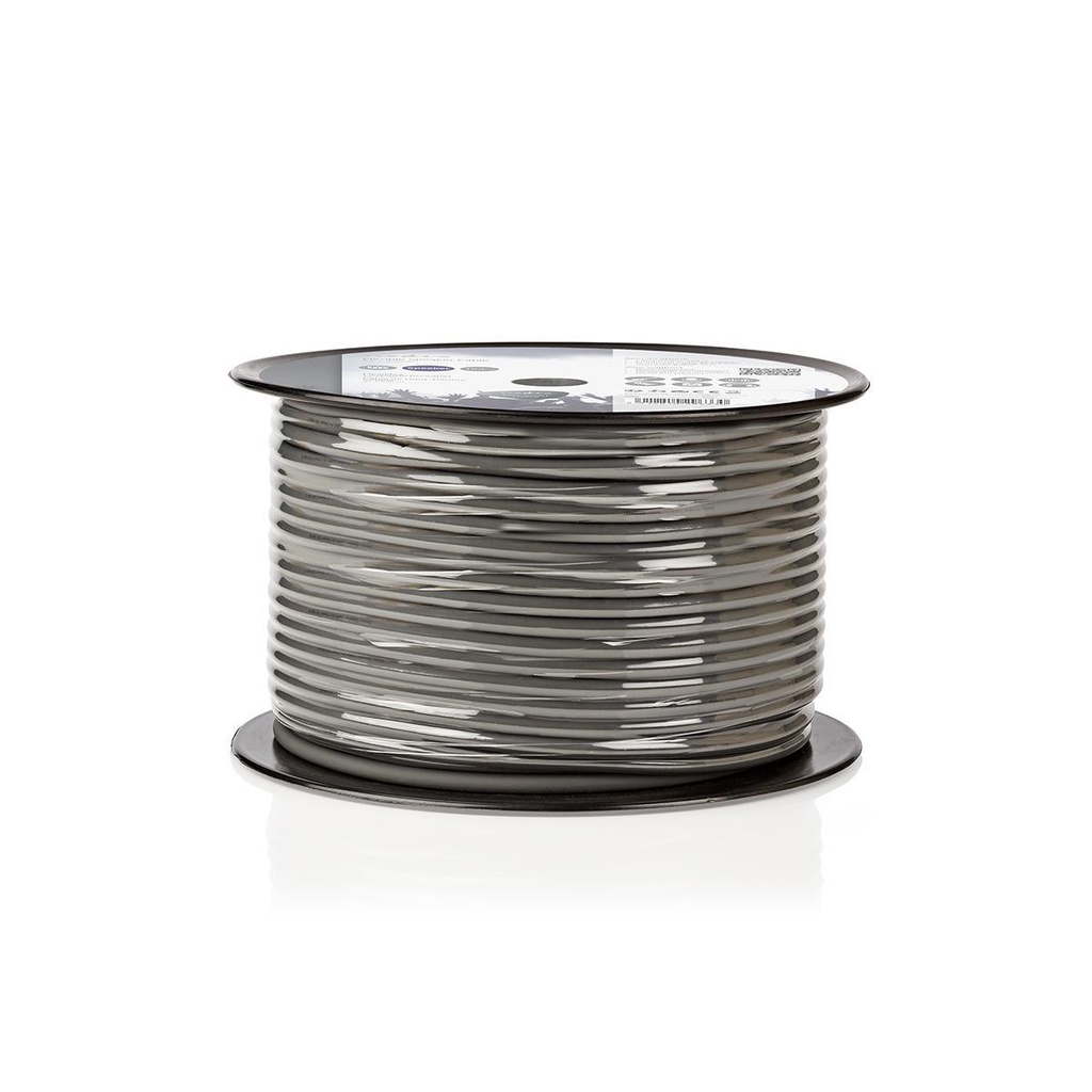 Nedis COTR15030GY100 Speaker-Kabel op rol 2x 1.5mm² Koper 100m Grijs