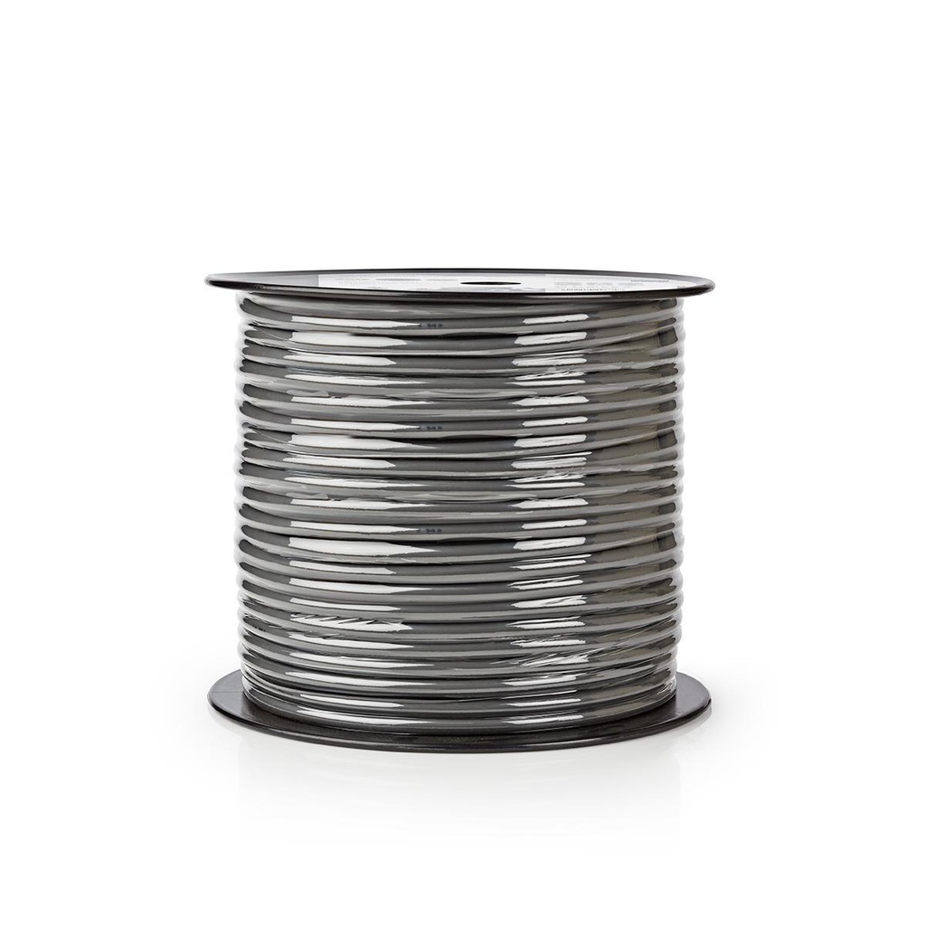Nedis COTR15031GY100 Speaker-Kabel op rol 2x 2.5mm² Koper 100m Grijs 
