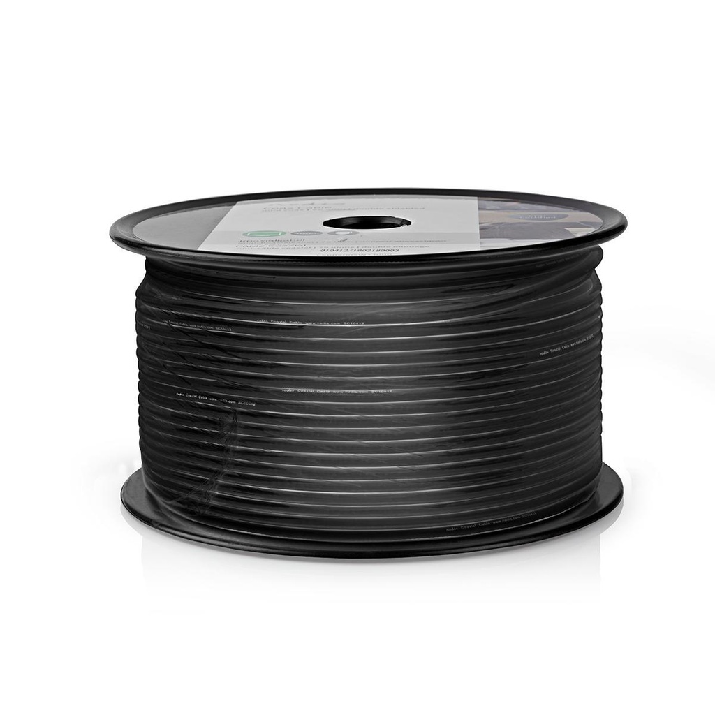 Nedis CSBR0210BK1000 Coaxkabel op Haspel RG174 50Ohm Enkelvoudig Afgeschermd ECA 100m Zwart