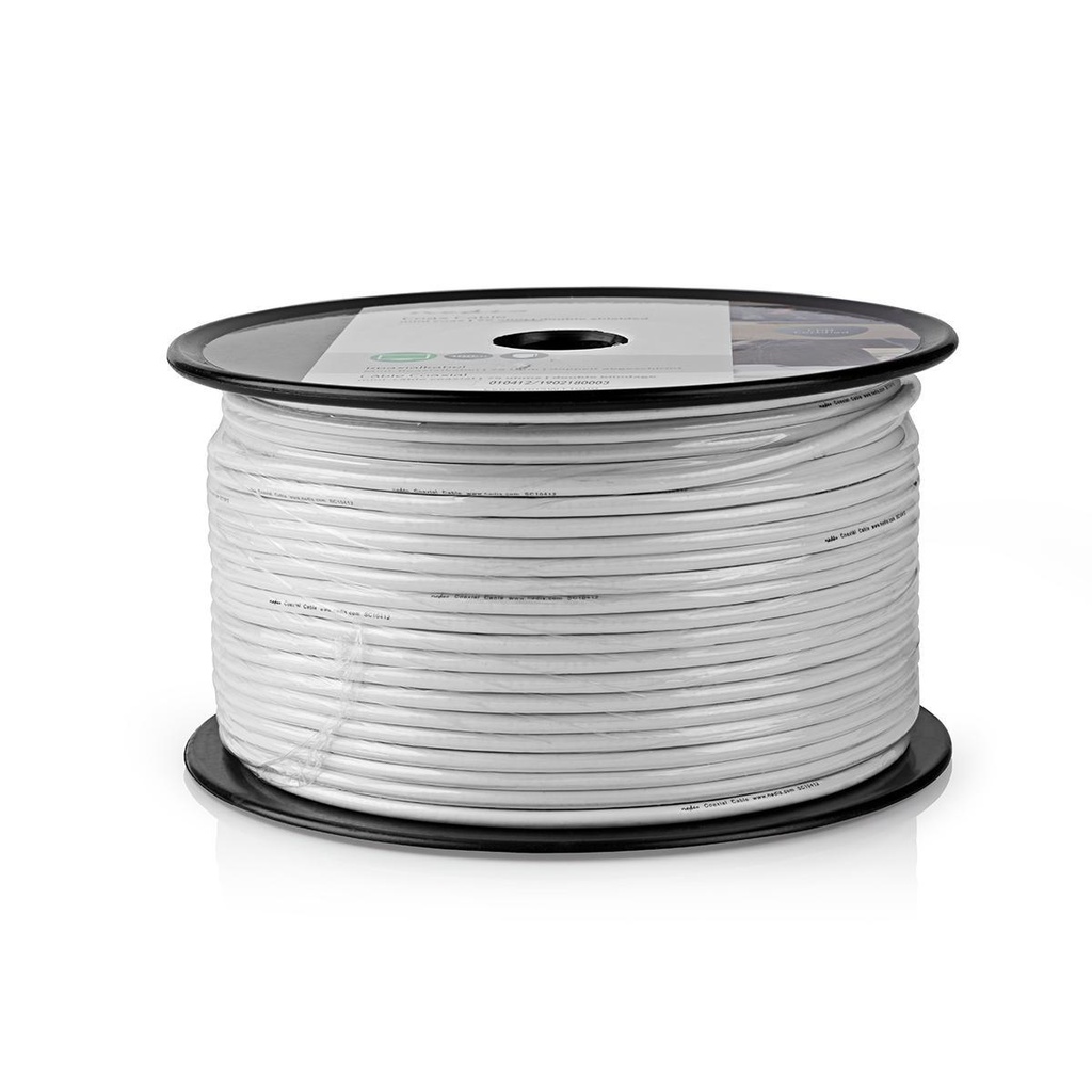Nedis CSBR4025WT1000 Coaxkabel op rol RG58C/U 50Ohm Dubbel Afgeschermd ECA 100m Wit 