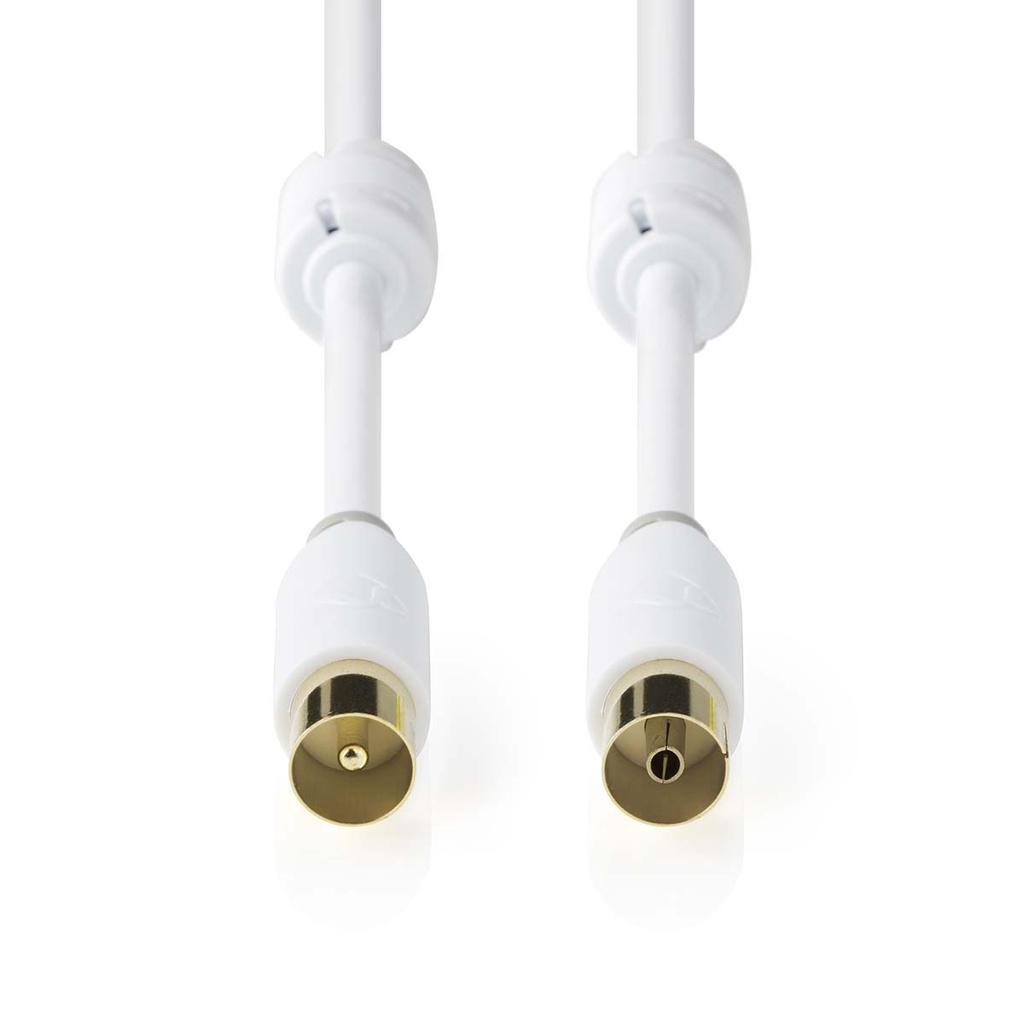 Nedis CSBW40015WT100 Coaxkabel Verguld 100dB 75Ohm Dubbel Afgeschermd 10m Wit 