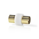 Nedis CSBW40940WT Coax-Adapter 2x Coax Mannelijk Verguld 75Ohm Wit 