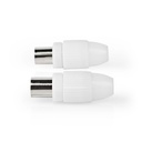 Nedis CSBW40999WT Coax Connectors Mannelijk/Vrouwelijk Vernikkeld 75 Ohm 7mm Diameter Wit 2 Stuks
