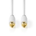 Nedis CSBW41000WT100 Coax-kabel F Verguld 75Ohm Enkelvoudig Afgeschermd 10m Wit