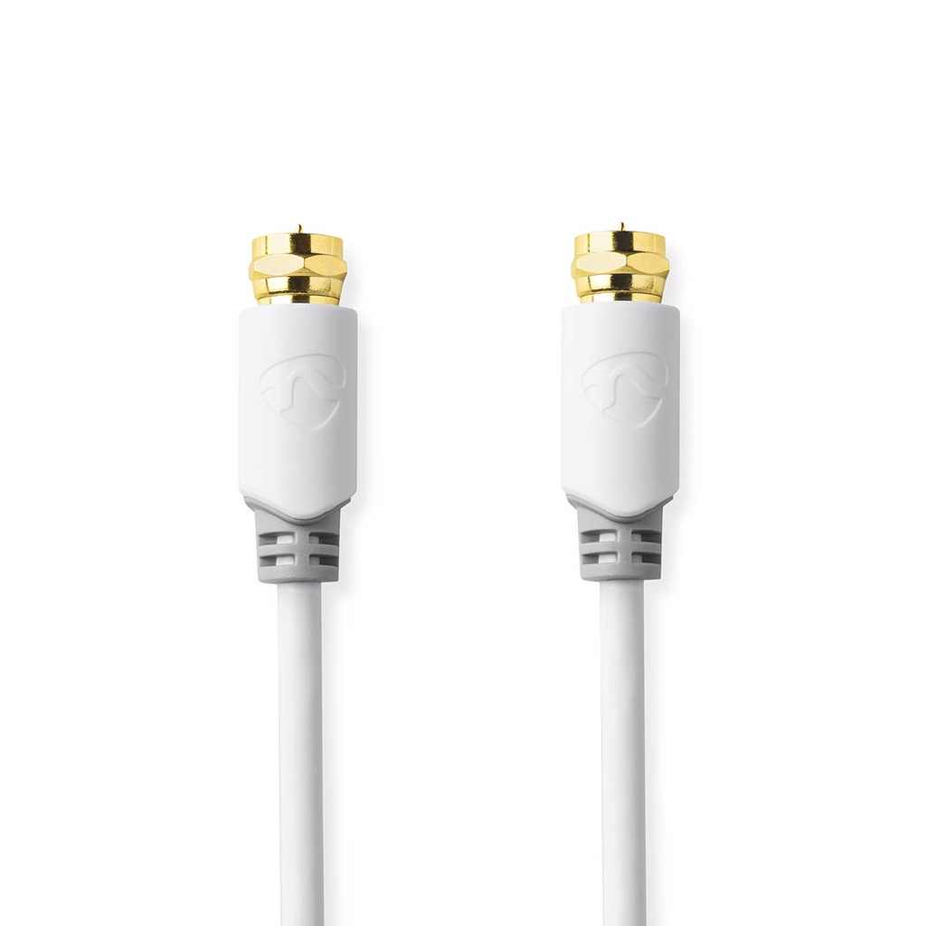 Nedis CSBW41000WT30 Coax-kabel F Verguld 75Ohm Enkelvoudig Afgeschermd 3m Wit