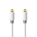 Nedis CSBW41000WT30 Coax-kabel F Verguld 75Ohm Enkelvoudig Afgeschermd 3m Wit