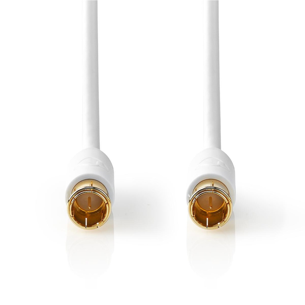 Nedis CSBW41300WT100  Coax-Kabel F Quick Verguld 75 Ohm Dubbel Afgeschermd 10m Wit