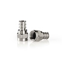 Nedis CSBW41916ME F-Connector Vernikkeld 75Ohm Krimp 7.0mm Maximale diameter Zilver 2 Stuks