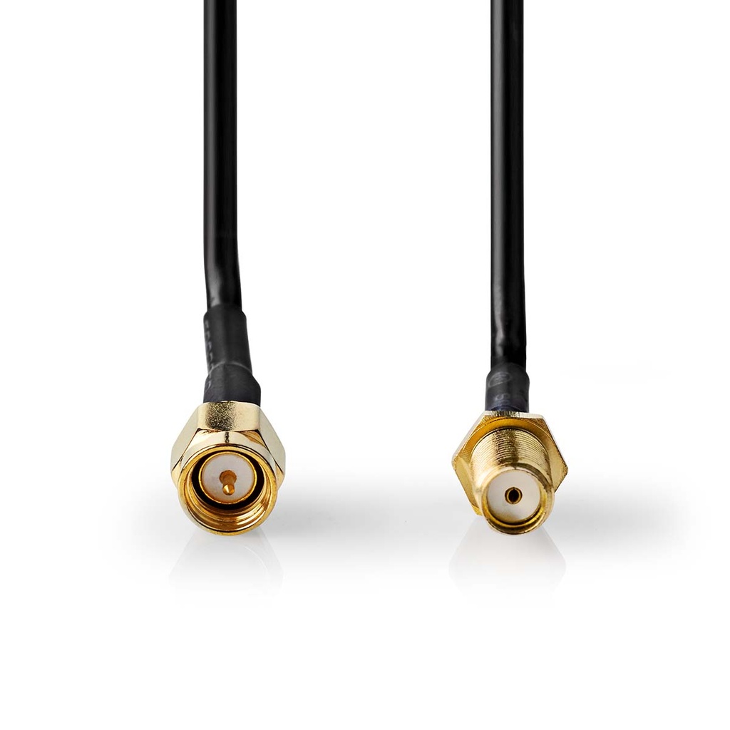 Nedis CSGB02010BK20 Coax-kabel SMA Verguld 50Ohm Enkelvoudig Afgeschermd 2.m Zwart