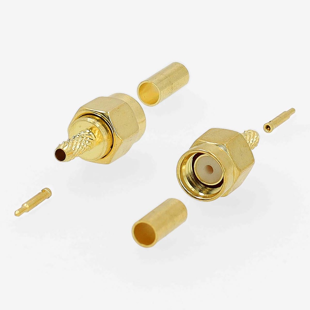 Nedis CSGB02900GD SMA-Connector Verguld 50 Ohm Krimp 2.55 mm maximale Diameter Goud 2 Stuks