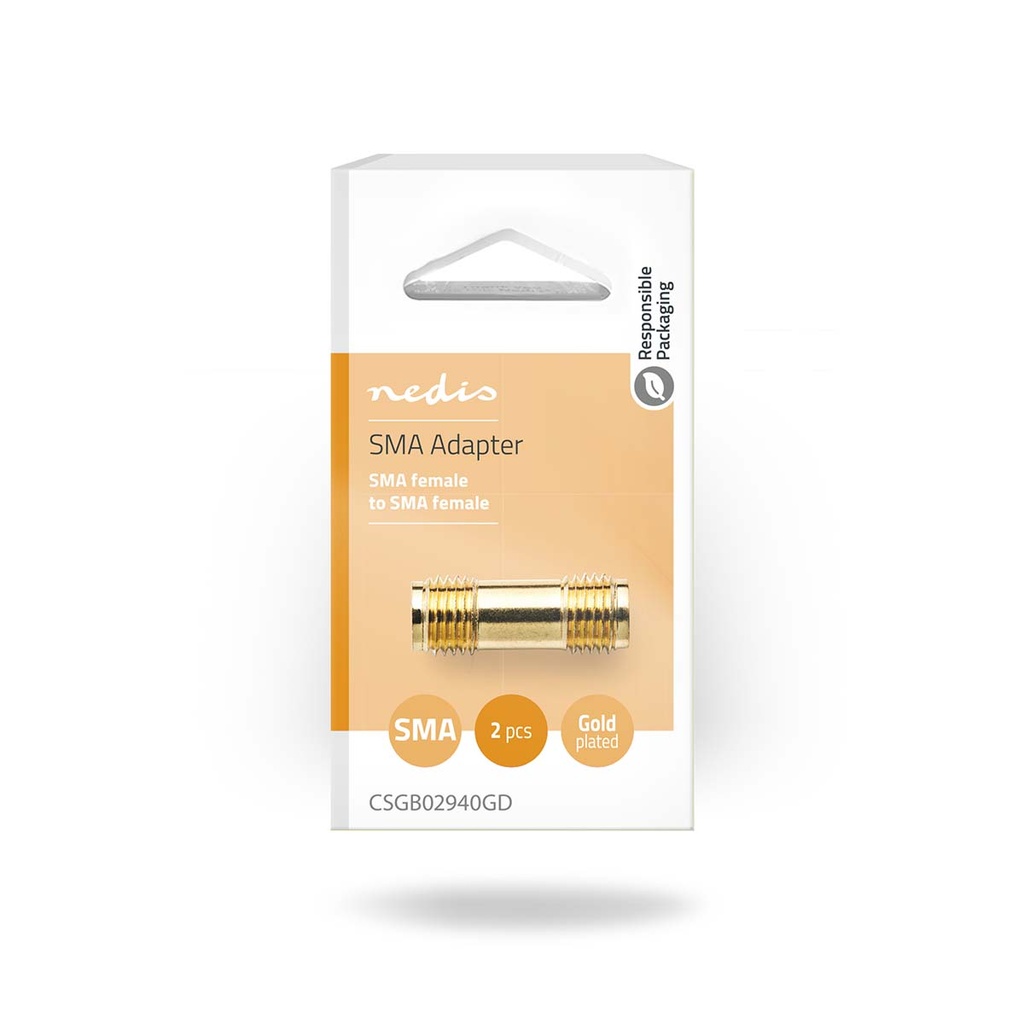 Nedis CSGB02940GD SMA-Adapter Verguld 50Ohm Goud 2 Stuks 