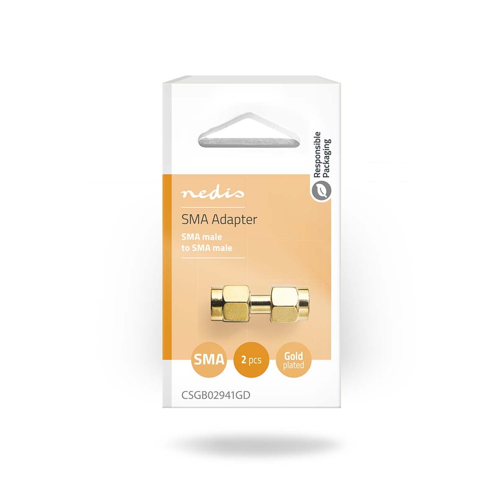 Nedis CSGB02941GD SMA-Adapter Verguld 50Ohm Goud 2 Stuks