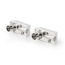 Nedis CSGB40920WT Coax Connector Vernikkeld 75 Ohm Schroef 7.0 mm Maximale diameter Wit 2 Stuks