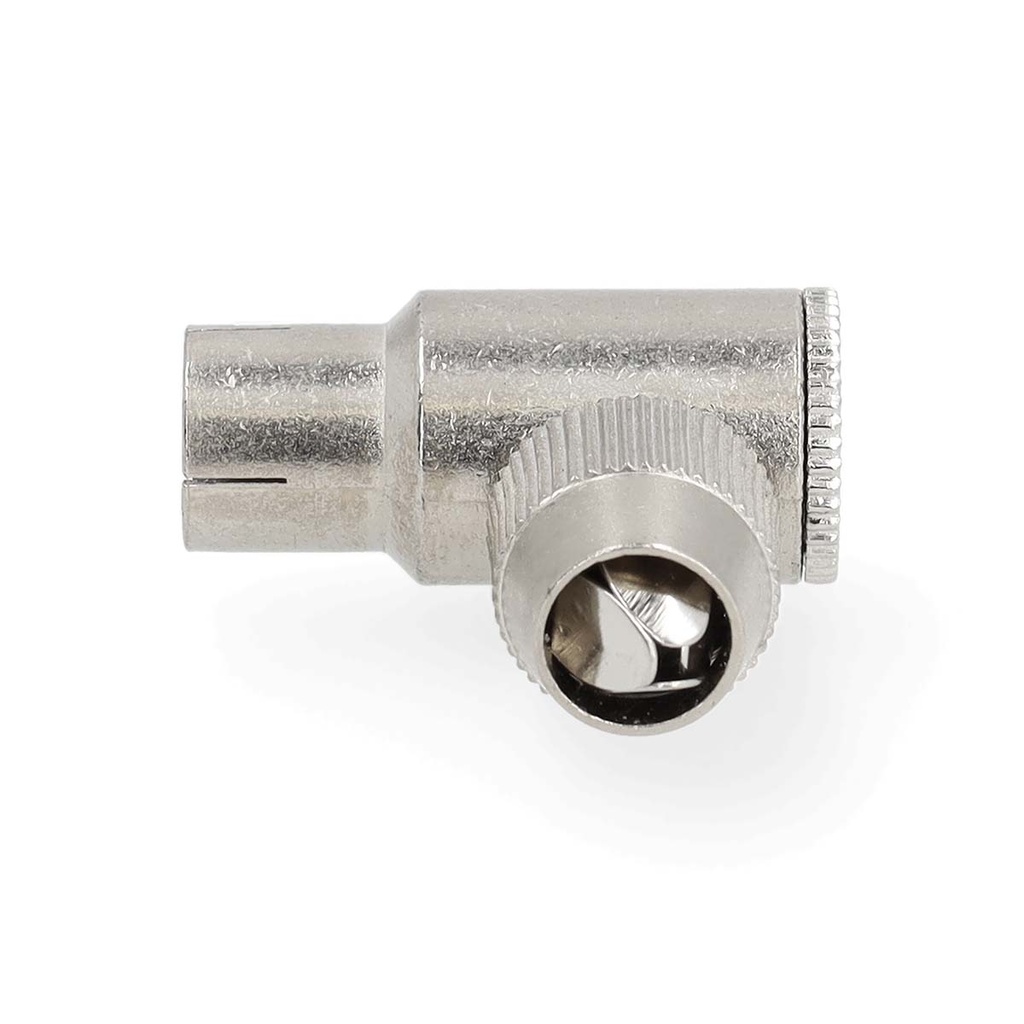Nedis CSGB40925ME Coax Connector Haaks Vrouwelijk Vernikkeld 75 Ohm 7.0 mm Maximale diameter 2 Stuks 