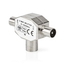 Nedis CSGB40950ME Coax-Splitter Vernikkeld 75 Ohm T-Splitter Zilver