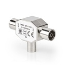Nedis CSGB40951ME Coax-Splitte Vernikkeld 75 Ohm T-Splitter Zilver