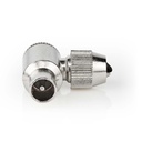 Nedis CSGB40905ME Coax Connector Haaks Vernikkeld 75 Ohm Schroef 7.0 mm Maximale diameter 2 Stuks
