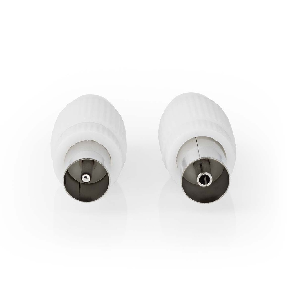 Nedis CSGB40999WT Coax Connector Vernikkeld 75 Ohm 7mm Maximale diameter Wit 2 Stuks