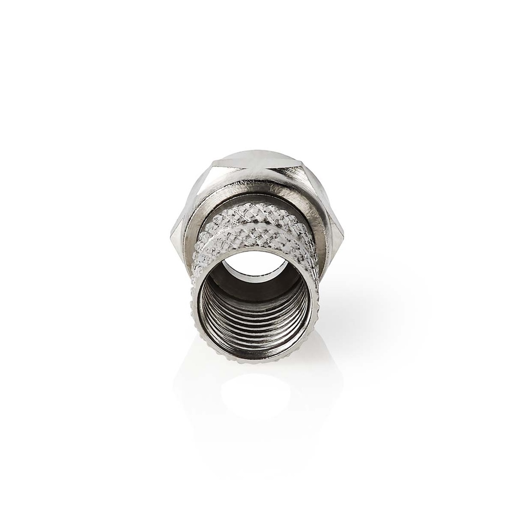 Nedis CSGB41906ME F-Connector Vernikkeld 75 Ohm 7mm maximale diameter  Zilver 5 Stuks