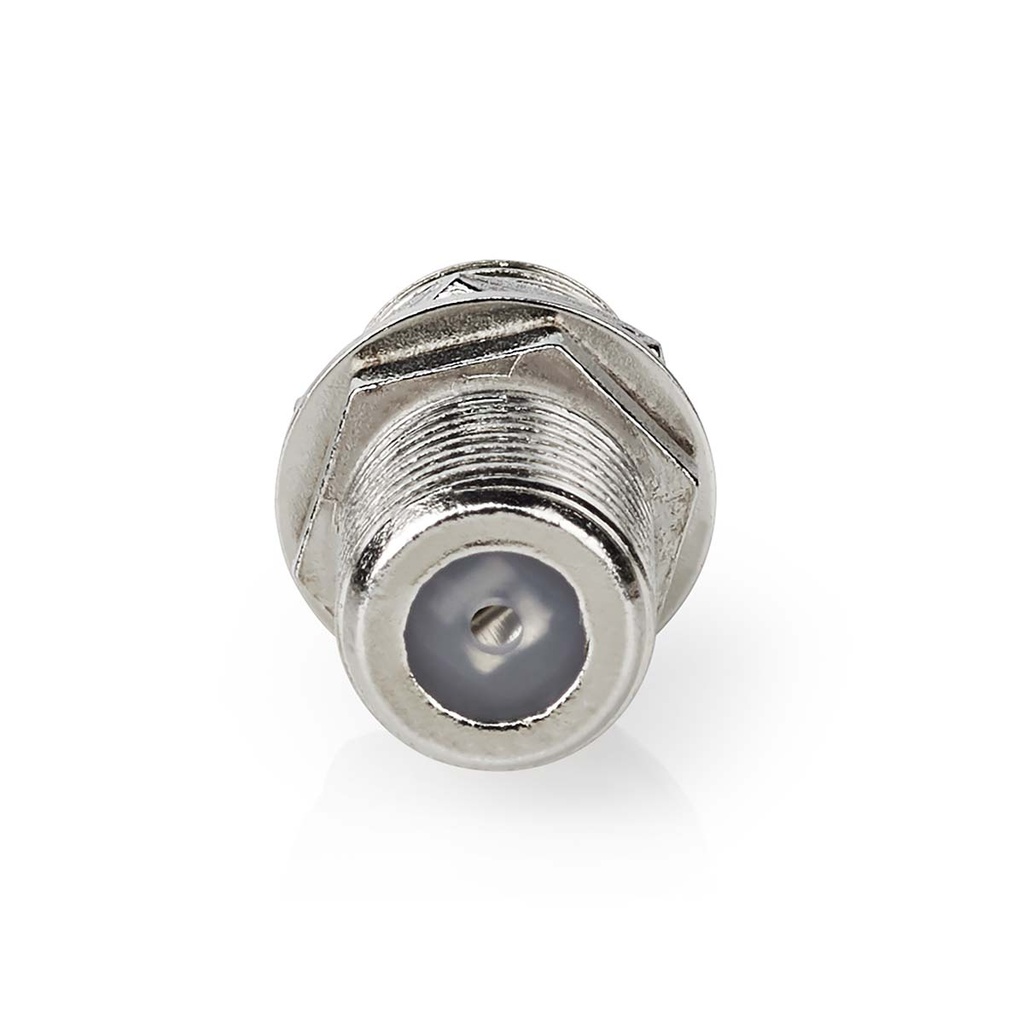 Nedis CSGB41940ME Coax-Adapter 2x F-Vrouwelijk Vernikkeld 75 Ohm Zilver