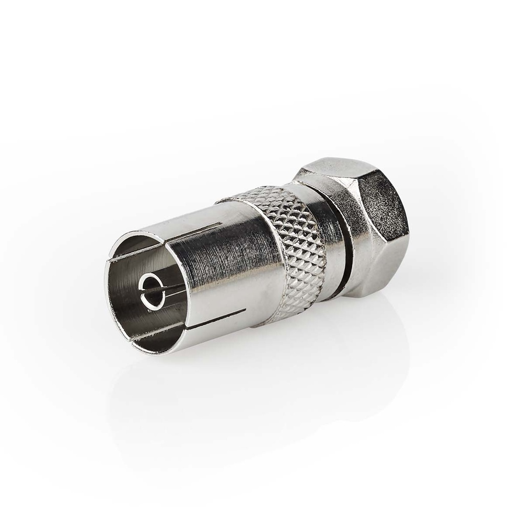 Nedis CSGB41952ME Coax-Adapter F -Coax Vernikkeld 75 Ohm Zilver 