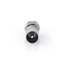 Nedis CSGB41953ME Coax-Adapter F - Coax Vernikkeld 75 Ohm Zilver 