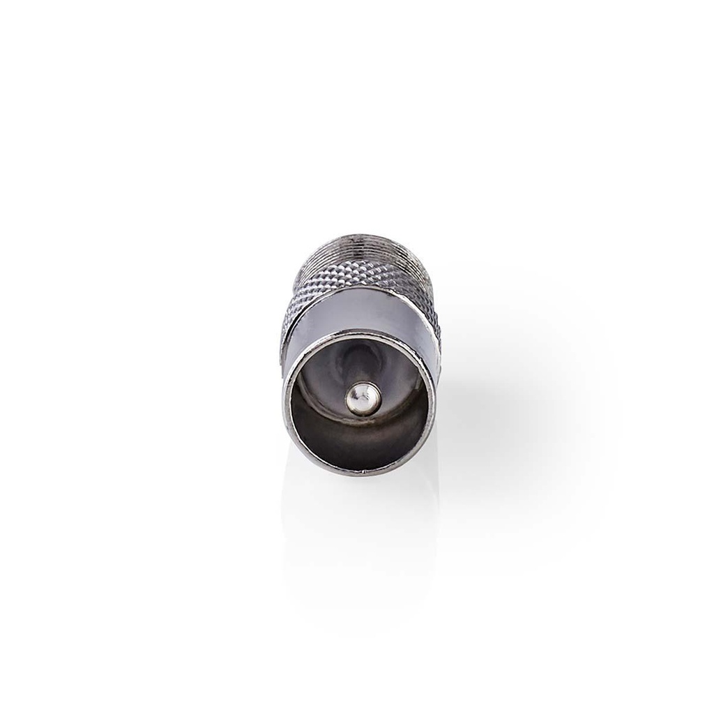 Nedis CSGB41954ME Coax-Adapter F-Coax Vernikkeld 75 Ohm Zilver 
