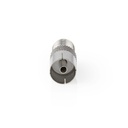 Nedis CSGB41955ME Coax-Adapter F-Coax Vernikkeld 75 Ohm Zilver 