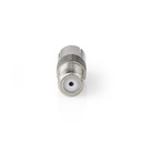 Nedis CSGB41955ME Coax-Adapter F-Coax Vernikkeld 75 Ohm Zilver 