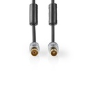Nedis CSGC40000AT100 Coaxkabel | IEC (Coax) Male | IEC (Coax) Female | Verguld | 75 Ohm | Dubbel Afgeschermd | 10.0 m | Rond | PVC | Antraciet | Clamshell