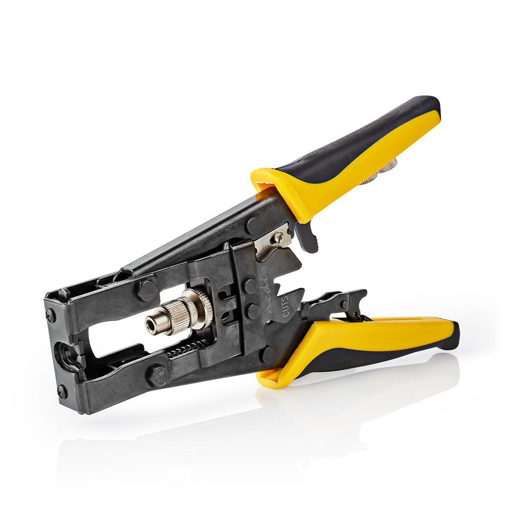 Nedis CSGG49540YE Antennekabel Krimptang BNC/RCA/F Connectors Geel / Zwart