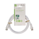 Nedis CSGL40000WT15 Coaxkabel Vernikkeld 90 dB 75 Ohm Dubbel Afgeschermd 1.5m Wit