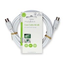 Nedis CSGL40000WT30 Coaxkabel Vernikkeld 90 dB 75 Ohm Dubbel Afgeschermd 3m Wit