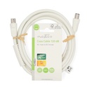 Nedis CSGL40020WT20 Coaxkabel Vernikkeld 120 dB 75 Ohm Viervoudig Afgeschermd 2m Wit