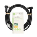 Nedis CSGL40120BK30 Coaxkabel Vernikkeld 120 dB 75 Ohm Viervoudig Afgeschermd 3m Zwart 