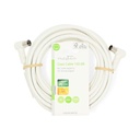 Nedis CSGL40120WT50 Coaxkabel Vernikkeld 120 dB 75 Ohm Viervoudig Afgeschermd 5m Wit