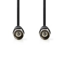 Nedis CSGL41000BK15 Satelliet- en Antennekabel | F-Male | F-Male | Vernikkeld | 75 Ohm | Dubbel Afgeschermd | 1.50 m | Rond | PVC | Zwart | Label