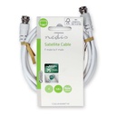 Nedis CSGL41000WT10  Coax-kabel F Vernikkeld 75 Ohm Dubbel Afgeschermd 1m Wit 
