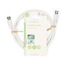 Nedis CSGL41000WT15 Coax-kabel F Vernikkeld 75 Ohm Dubbel Afgeschermd 1.5m Wit 