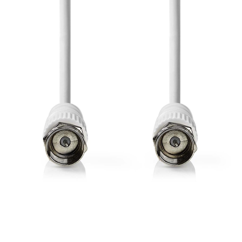 Nedis CSGL41000WT200 Coax-kabel F Vernikkeld 75 Ohm Dubbel Afgeschermd 20m Wit
